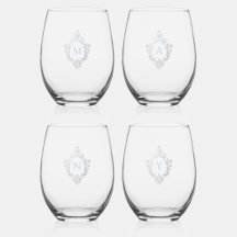 Vintage Faux Silver Escudos Gray Monograma Inicial