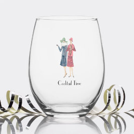 Vaso De Vino Vintage Ladies Cocktail Time Glass