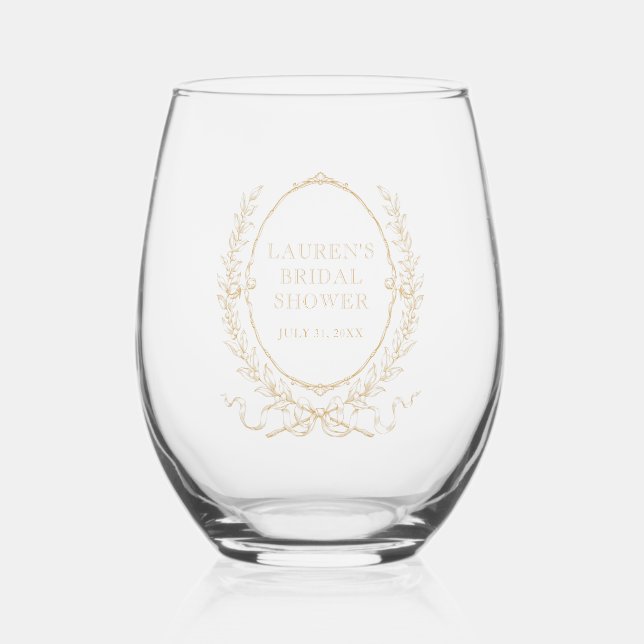 Vaso De Vino Vintage Paris Glam | Bridal Shower (Anverso)