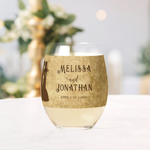 Vaso De Vino Vintage rústica boda