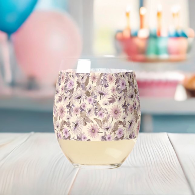 Vaso De Vino Vintage Wildflower Baby Shower (Insitu (Baby Shower))
