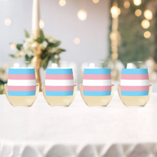 Vaso De Vino Visibilidad de la bandera del orgullo transgénero