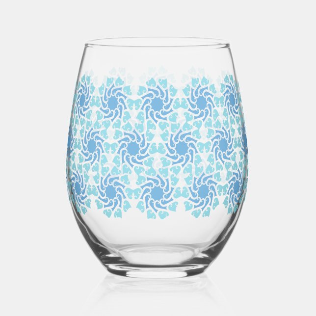 Vaso De Vino Vórtice Azul  (Anverso)