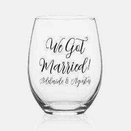 Vaso De Vino We Got Married Drinkware Set