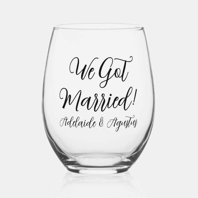 Vaso De Vino We Got Married Drinkware Set (Anverso)