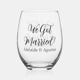 Vaso De Vino We Got Married Drinkware Set