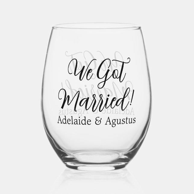 Vaso De Vino We Got Married Drinkware Set (Anverso)