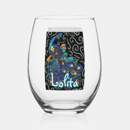 Vaso De Vino Whimsical Peacock Chalk Pastel Bird Personalizado