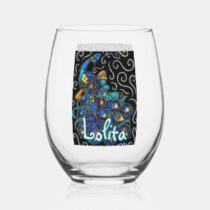 Vaso De Vino Whimsical Peacock Chalk Pastel Bird Personalizado