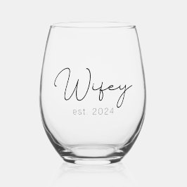 Vaso De Vino Wifey est 2024 Bride to be Gift