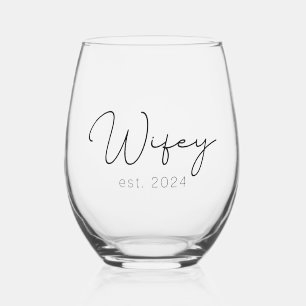 Vaso De Vino Wifey est 2024 Bride to be Gift