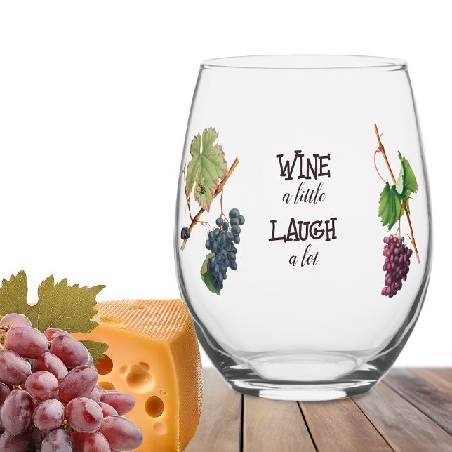 Vaso De Vino Wine a Little Laugh a Lot Funny (Subido por el creador)