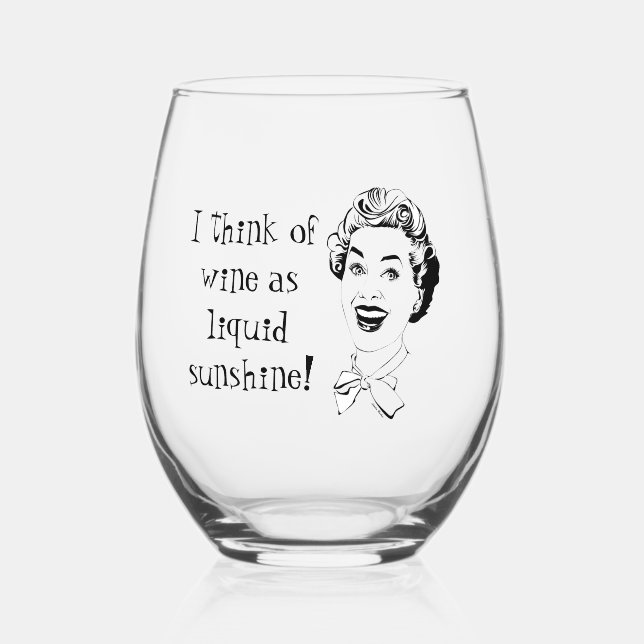 Vaso De Vino Wine As Liquid Sunshine Funny Mom (Anverso)