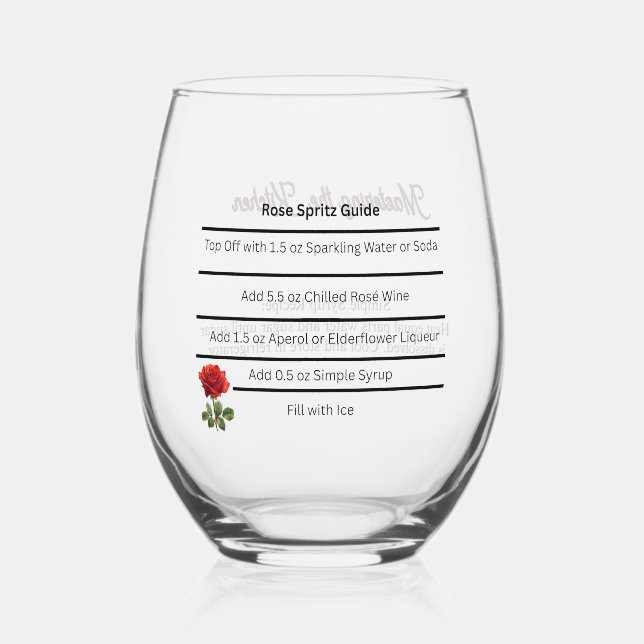 Vaso De Vino Wine Glass Rosé Spritz Recipe Guide (Anverso)