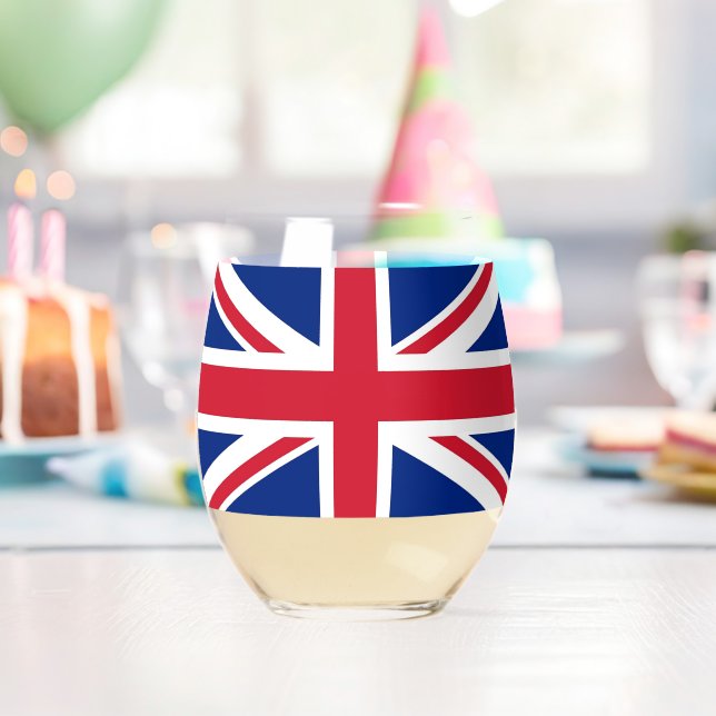 Vaso De Vino Wine Glass with flag of United Kingdom (Insitu (Cumpleaños))