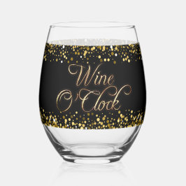 Vaso De Vino Wine O'Clock Gold Textos