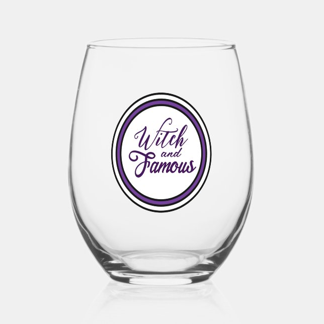 Vaso De Vino Witch themed Purple Halloween Party Favor (Anverso)