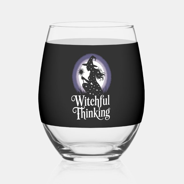 Vaso De Vino Witchful Thinking Halloween Girl T-shirt (Anverso)