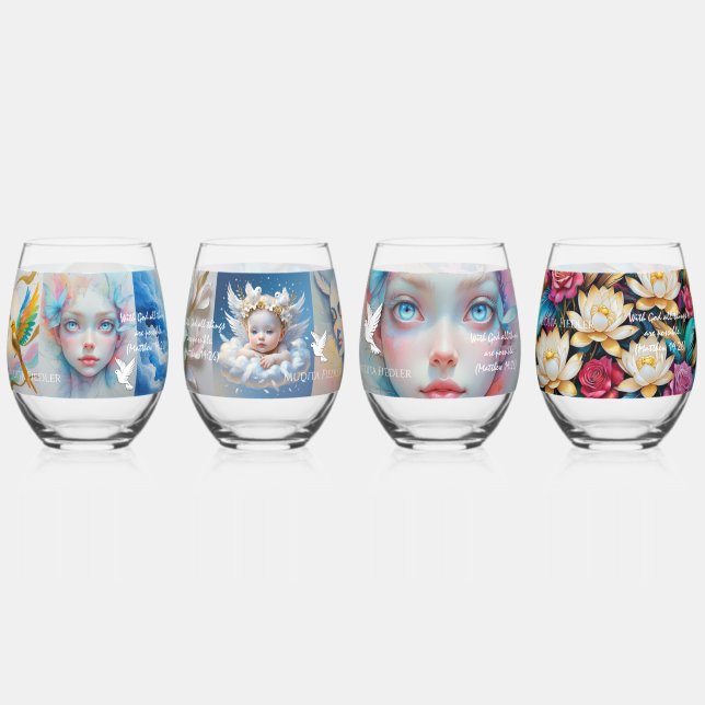 Vaso De Vino With God all things are possible. (Matthew 19:26) (Anverso)