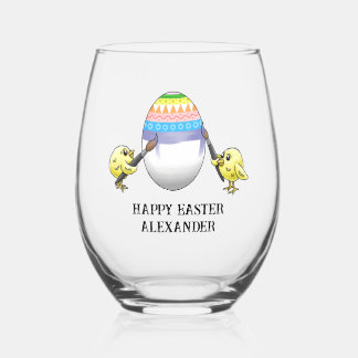 Vaso De Vino Wonderful chickens paint an Easter egg
