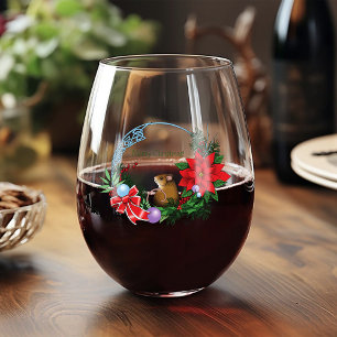 Vaso De Vino Wreath del ratón navidades