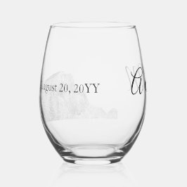Vaso De Vino Yosemite Half Dome Sunset Initials Boda