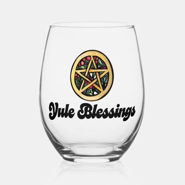 Vaso De Vino Yule Blessings (Anverso)