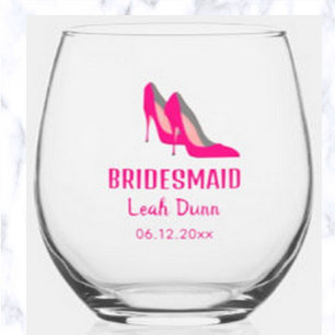 Vaso De Vino Zapatos de tacones altos para damas de honor edita