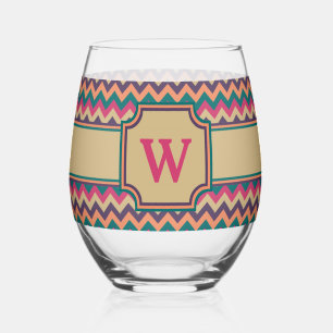 Vaso De Vino Zigzag Tropical