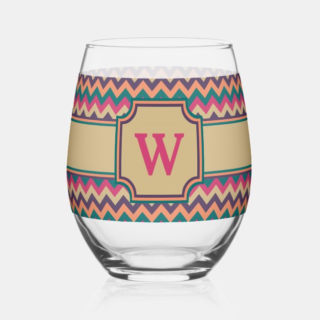 Vaso De Vino Zigzag Tropical (Anverso)