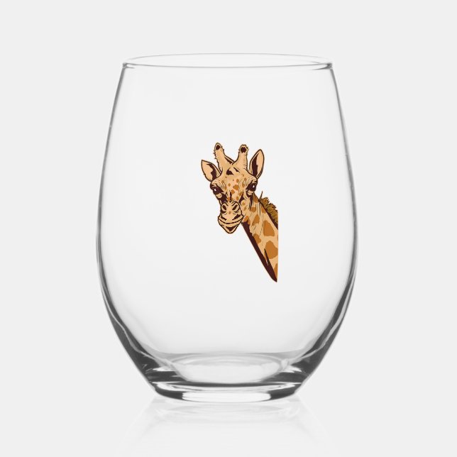 Vaso De Vino Zoológico Giraffe Animal - African Savanna Zookeep (Anverso)
