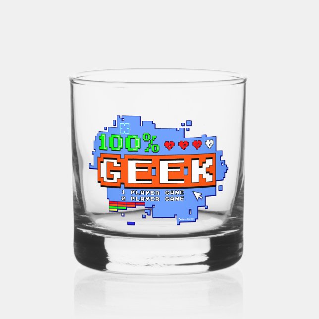 Vaso De Whiskey 100% Geek (Anverso)