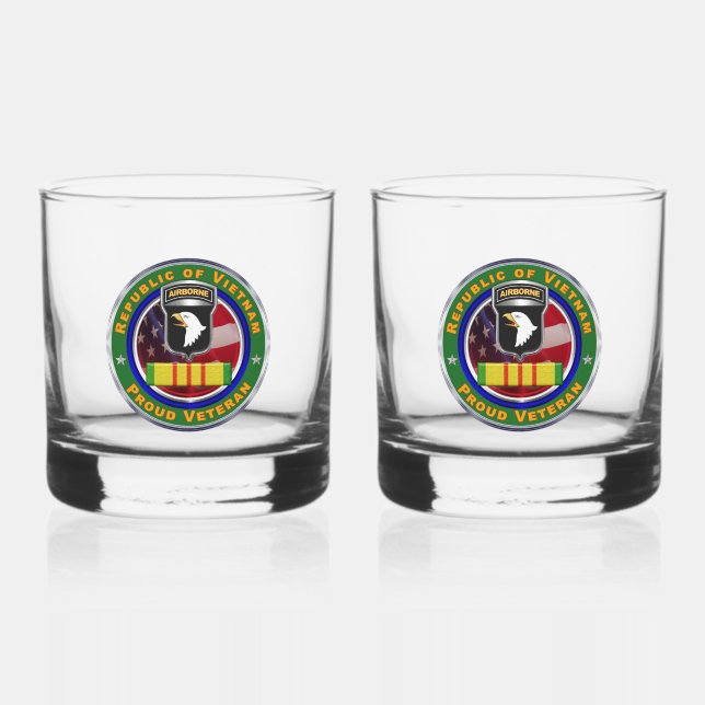 Vaso De Whiskey 101ª División Aérea Vietnam Veterano (Anverso)