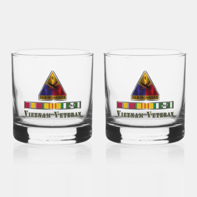 Vaso De Whiskey 1.ª División Armada Veterana de Vietnam (Anverso)
