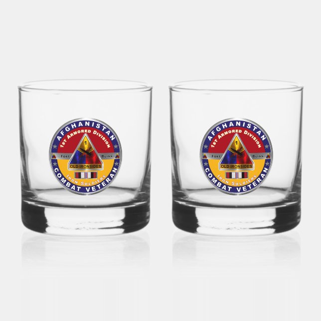 Vaso De Whiskey 1.ª División Armada Veterano de Afganistán (Anverso)