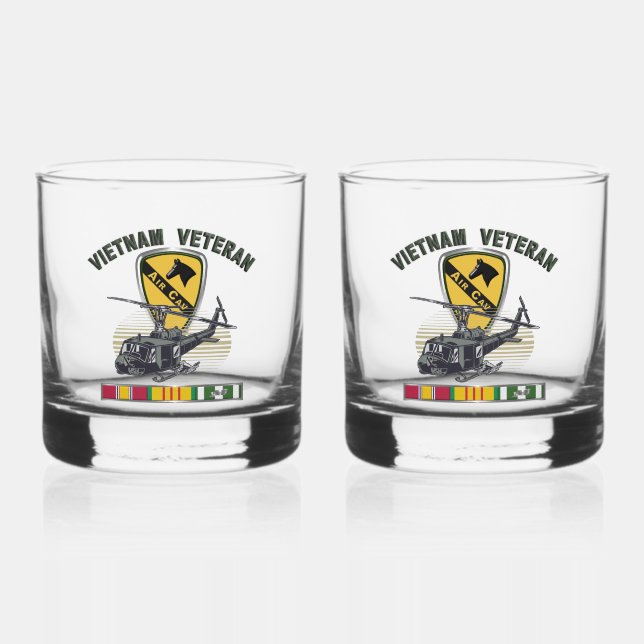 Vaso De Whiskey 1.ª División de Cavalry Vietnam Air Cav (Anverso)