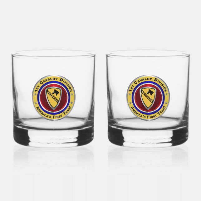 Vaso De Whiskey 1.ᵉʳ Veterano de la División de Caballería (Anverso)