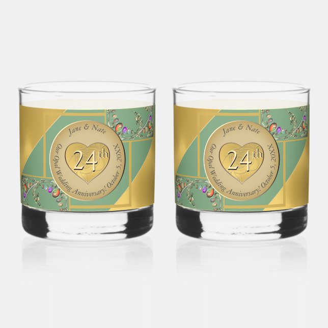 Vaso De Whiskey 24.º juego de bebidas Opal Aniversario (Anverso)