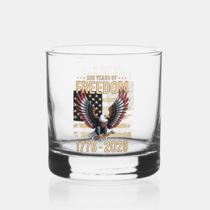 Vaso De Whiskey 250 Años de Águila Patriótica del Aniversario de L