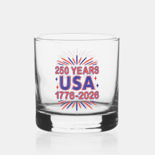 Vaso De Whiskey 250 años EE.UU.   1776-2026 Semiquincentenario