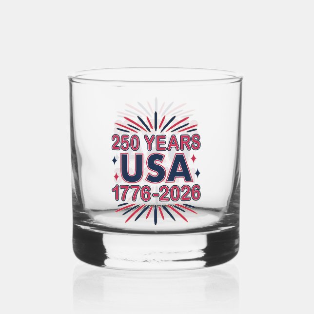 Vaso De Whiskey 250 años EE.UU. | 1776-2026 Semiquincentenario (Anverso)