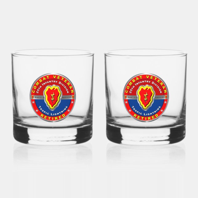 Vaso De Whiskey 25.ª División de Infantería Jubilada (Anverso)