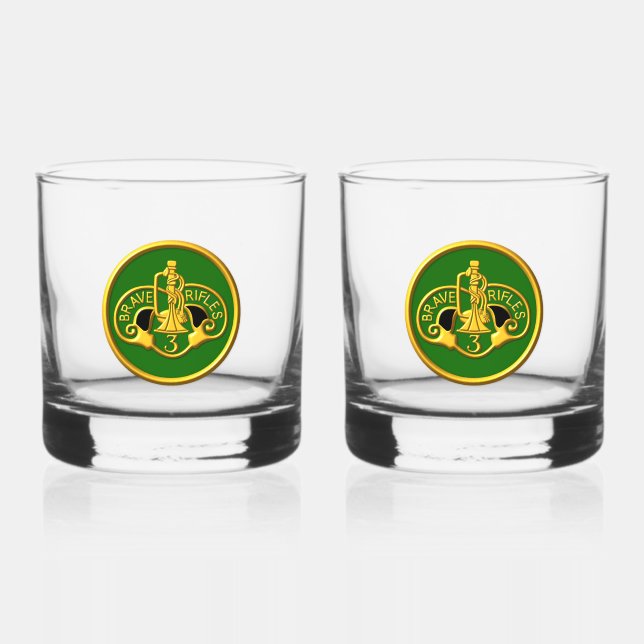 Vaso De Whiskey 3.ᵉʳ Regimiento de Caballería Armado ACR (Anverso)