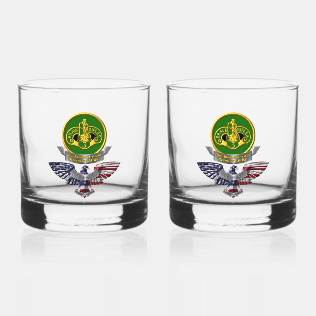 Vaso De Whiskey 3.ᵉʳ Regimiento de Caballería Armado ACR (Anverso)