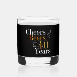 Vaso De Whiskey 40.ª Cerveza De Cumpleaños Saluda A Fiesta De Oro 