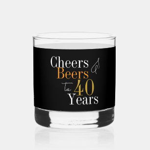 Vaso De Whiskey 40.ª Cerveza De Cumpleaños Saluda A Fiesta De Oro