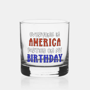 Vaso De Whiskey 4 de julio Divertido cumpleaños