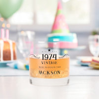 50.ª Vintage de cumpleaños 1974 Whiskey Glass