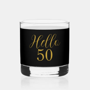Vaso De Whiskey 50.º cumpleaños de oro negro