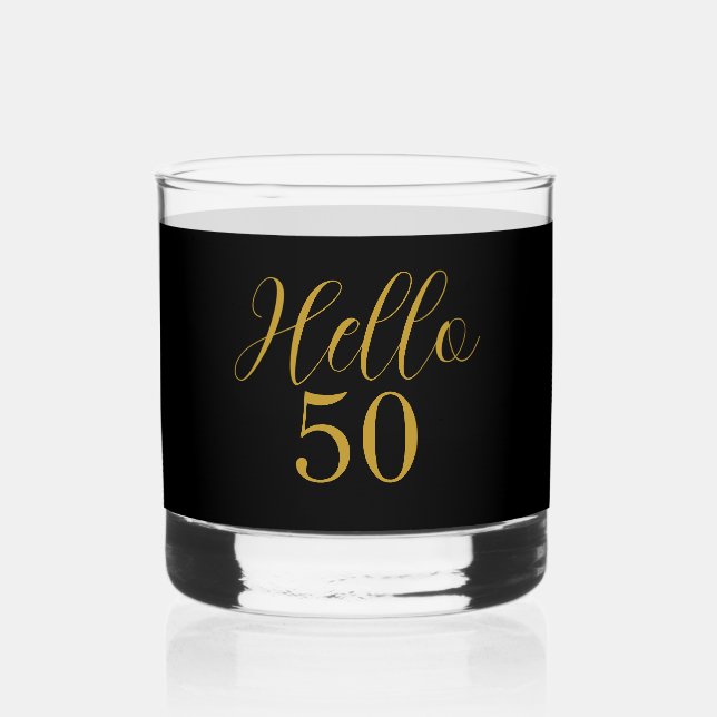 Vaso De Whiskey 50.º cumpleaños de oro negro (Anverso)